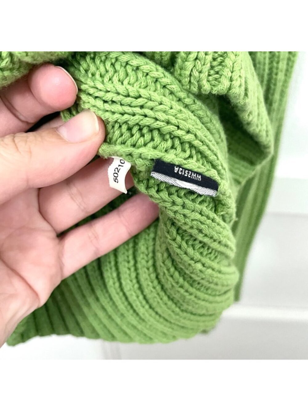 Abercrombie & Fitch Green Vintage Turtleneck Ribbed Sweater Size M - Picture 6 of 7